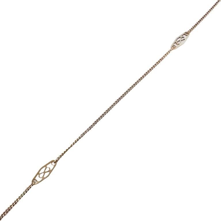 20" Fancy Station Necklace 14k Yellow Gold