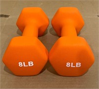2)- 15LBS Neoprene Coated Dumbbell Hand Weights