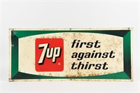 1969 7UP FIRST AGAINST THIRST SST EMBOSSED SIGN
