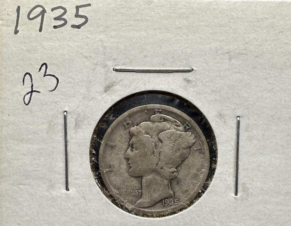 1935 MERCURY SILVER DIME