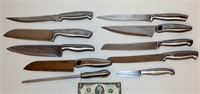 9 Stainless Steel Kitchen Knives - Nice Brands