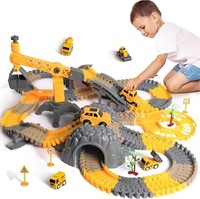 TUMAMA 249pcs Construction Truck Toys Track for