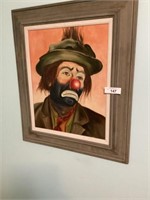 Canvas painting of famous clown Emmett Kelly 27