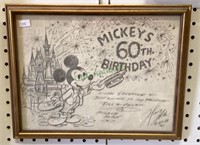 Mickey’s 60th birthday print hand signed by