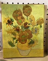 Print on canvas of Van Gogh sunflowers measures