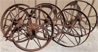 5) Steel Wheel Barrow/Cart Wheels, 16" Diameters