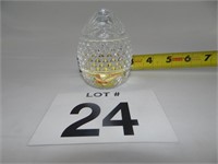 CRYSTAL EGG PAPERWEIGHT MARKED "FRANCE"