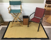 Lot of (2) Decorative Chairs & BAMBOO Basket