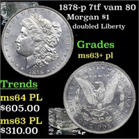 1878-p 7tf Morgan Dollar vam 80 $1 Grades Select U
