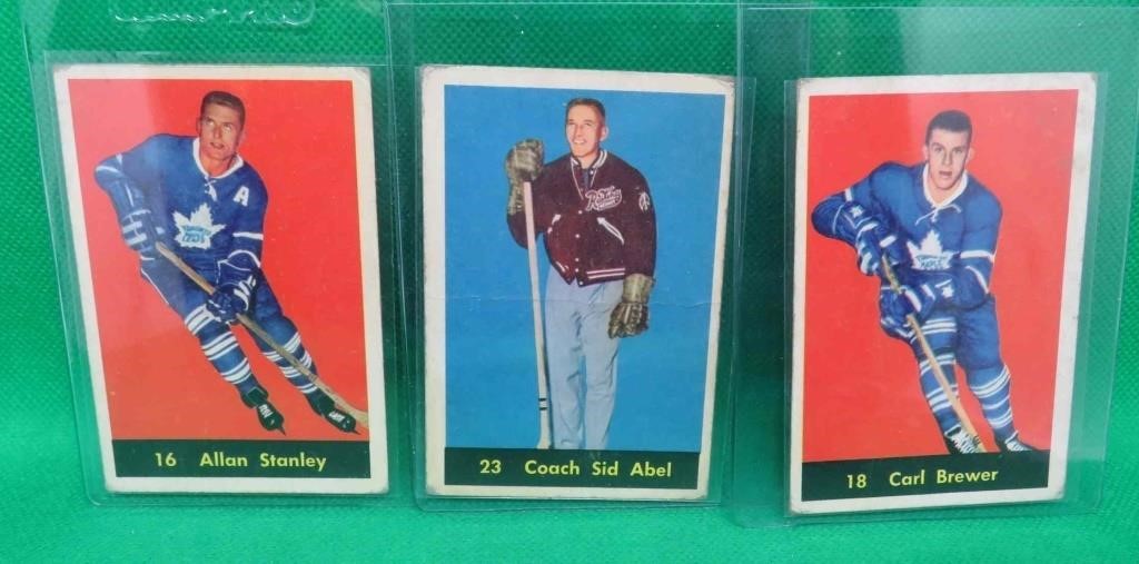 1960-61 Parkhurst #18 Brewer #23 Abel #16 Stanley