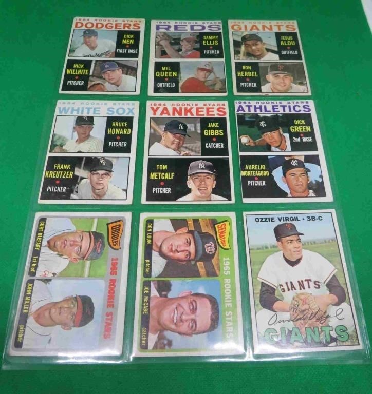 9x 1960's Topps Baseball Rookie Stars Mel Queen ++