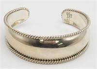 MEXICO STERLING CUFFWITH BRAIDED DESIGN ON