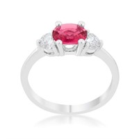 Oval 1.20ct Pink Tourmaline & White Sapphire Ring