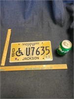 Mississippi Handicap License Plate