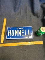 IA Hummell License Plate