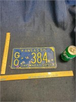 1958 Rustic Kansas The Wheat State License Plate
