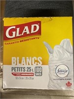 Glad White Garbage Bags - Small 25 Litres -