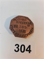 California Motor Vehicle Badge