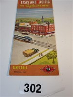 Vintage Texas & Pacific 1948 timetable
