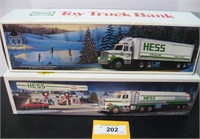Vintage Hess Gasoline trucks, from 1977 and 1990