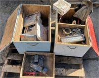 Industrial Pallet with 2 Wooden Boxes with