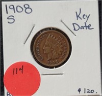 1908-S KEY DATE INDIAN HEAD CENT