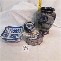 Blue Oriental Vases - Blue Serving Dish