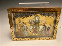 Brass Inlaid Mughal Style Painting Box