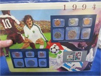 1994 uncirculated mint coins & stamp sets