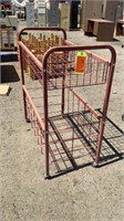 Red Metal Shop Cart W/ Casters