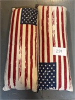 (2) American flag throw pillows