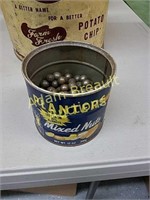 Planters peanut can & steel ball bearings