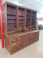 OAK COUNTRY STORE CABINET WITH 39 DRAWERS