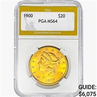 1900 $20 Gold Double Eagle PGA MS64
