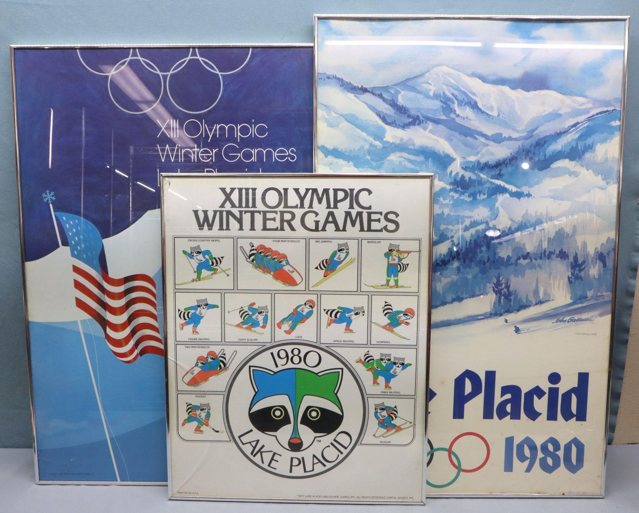 (3) Framed 1980 Olympic Posters