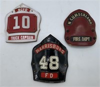 3 Leather Fire Department Helmet Shields