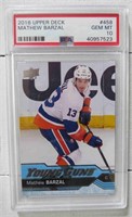 2016 Mathew Barzal Graded Young Guns Hockey Card