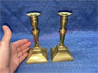 Pair of brass candlesticks - 6in tall