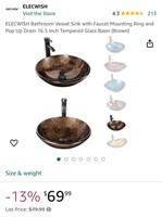 VESSEL SINK (OPEN BOX, NEW)