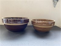 (2) Vintage Stoneware Mixing Bowls