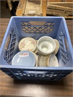 Crate of Dishes & China