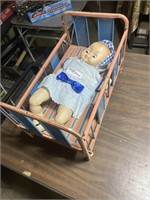 Metal Crib with Doll