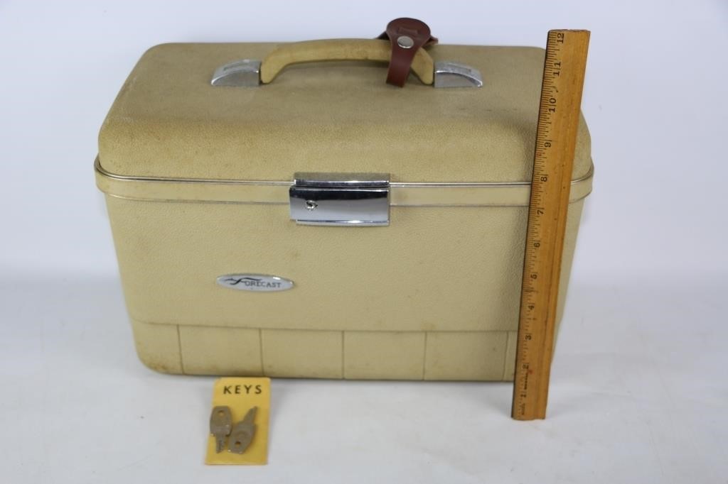 Vintage Cosmetic Suitcase with Keys