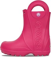 Crocs Girl's 1 Handle It Rain Boot, Pink 1