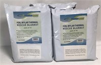 New Lot of 3 Foil Mylar Thermal Rescue Blankets