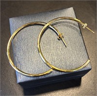 14K Gold  Round Hoop Earrings