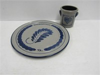 Maurertown Stoneware Plate & Heart Crock