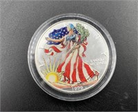 1999 Silver Eagle with colorized obverse