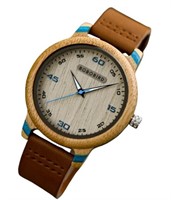 Bobo Bird Genuine Bamboo & Leather Watch