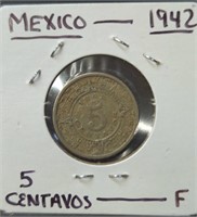 1942, Mexico five centavos